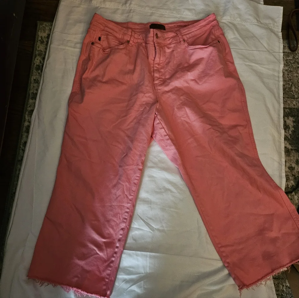 Judy Blue Garment Dyed Pink Cropped Jeans Size 20W - Picture 1 of 8